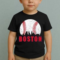 Vintage Boston Skyline Baseball Throwback For Red Game Day Toddler T-Shirt