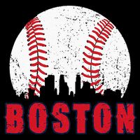 Vintage Boston Skyline Baseball Throwback For Red Game Day Toddler T-Shirt
