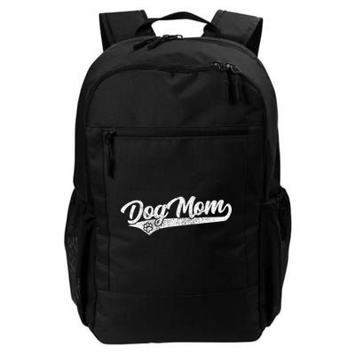 Vintage Baseball Style Retro Distressed Dog Mom Backpack