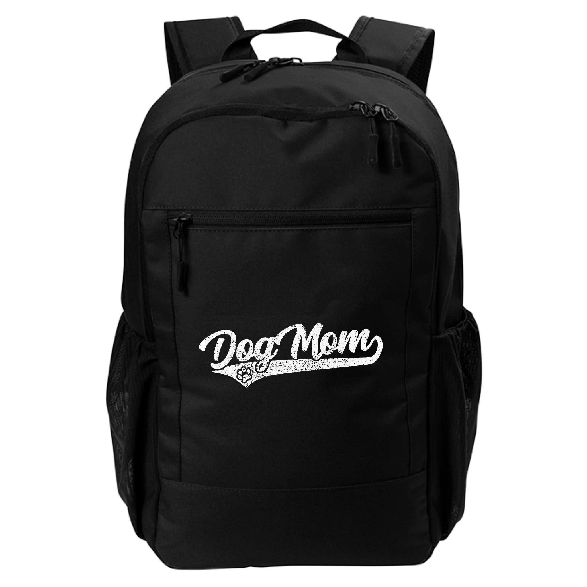 Vintage Baseball Style Retro Distressed Dog Mom Backpack