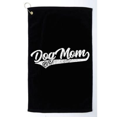 Vintage Baseball Style Retro Distressed Dog Mom Golf Towel