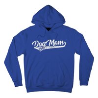 Vintage Baseball Style Retro Distressed Dog Mom Hoodie