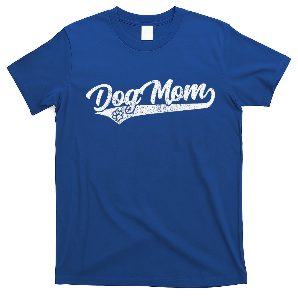 Vintage Baseball Style Retro Distressed Dog Mom T-Shirt