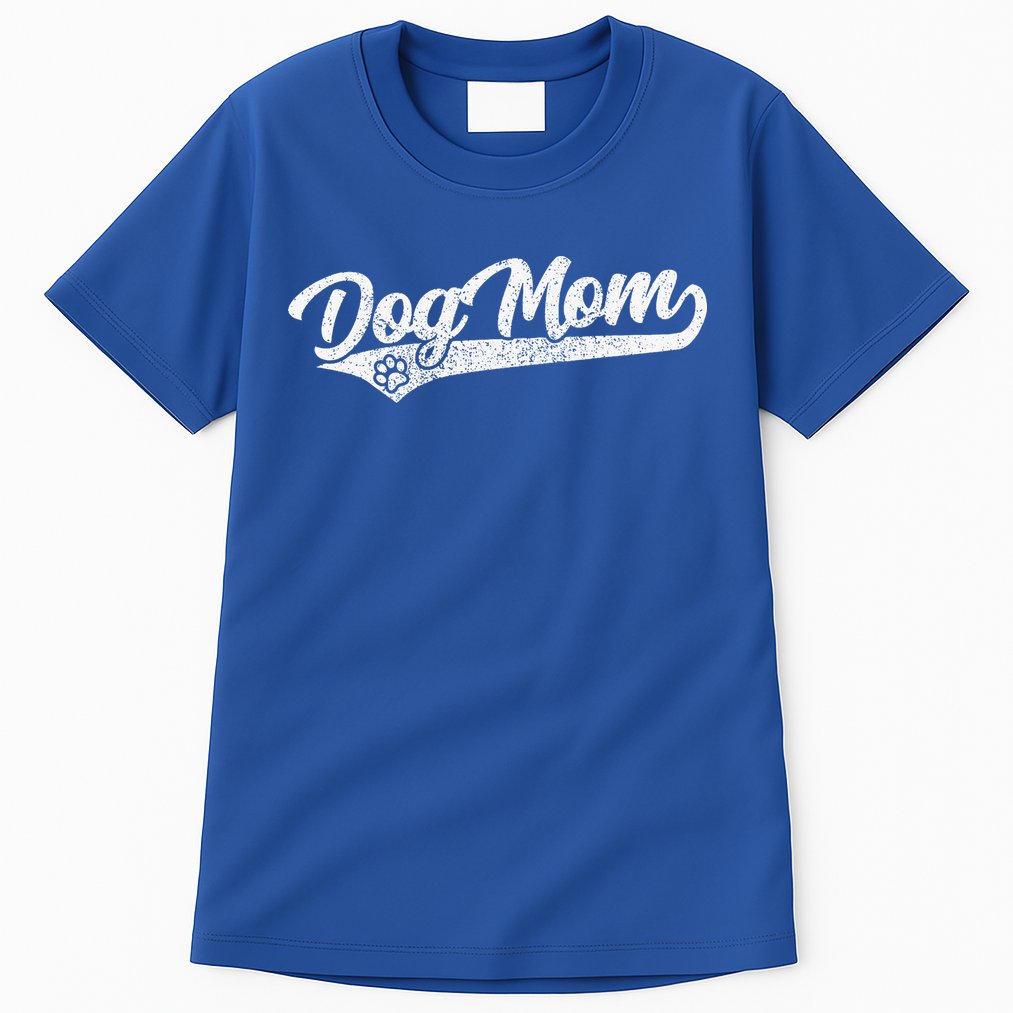 Vintage Baseball Style Retro Distressed Dog Mom Tall T-Shirt