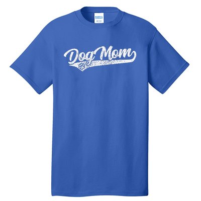 Vintage Baseball Style Retro Distressed Dog Mom Tall T-Shirt