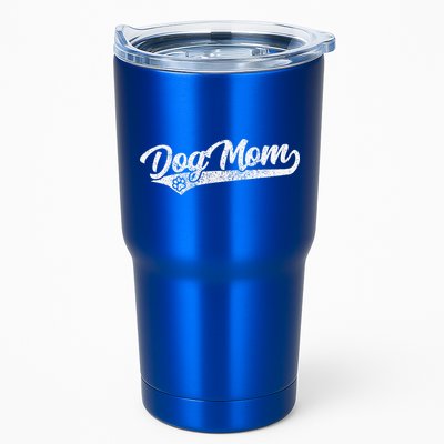 Vintage Baseball Style Retro Distressed Dog Mom Tumbler