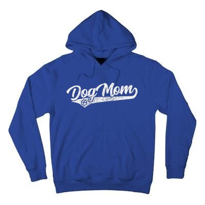 Vintage Baseball Style Retro Distressed Dog Mom Tall Hoodie