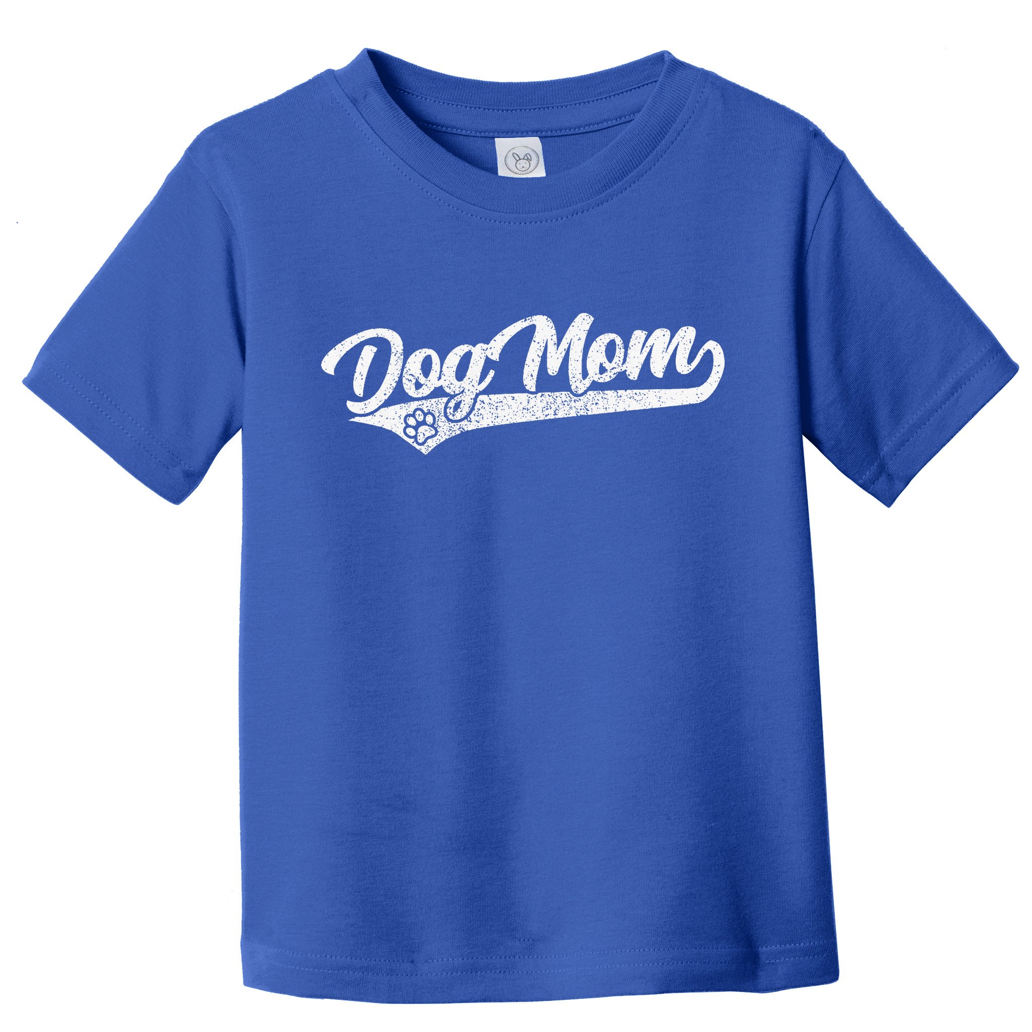 Vintage Baseball Style Retro Distressed Dog Mom Toddler T-Shirt