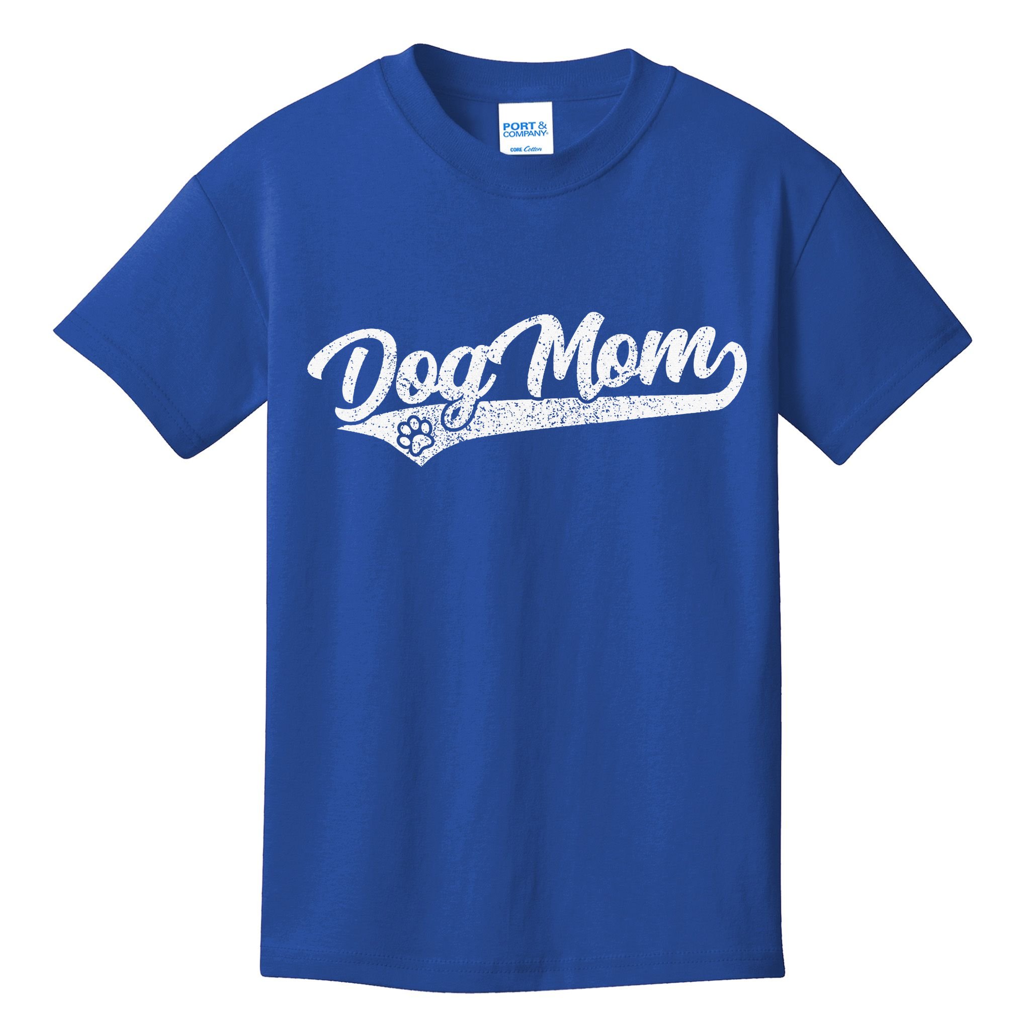 Vintage Baseball Style Retro Distressed Dog Mom Kids T-Shirt