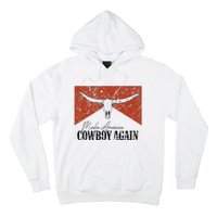 Vintage Bull Skull Makes America A Cowboy Again Country Hoodie