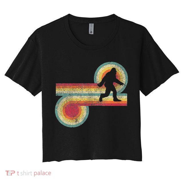 Vintage Bigfoot Sasquatch 70S 80S Style Retro Women Crop Top