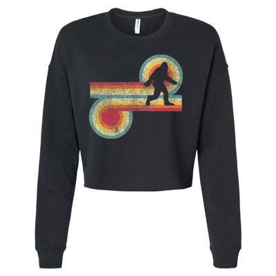 Vintage Bigfoot Sasquatch 70S 80S Style Retro Women Cropped Pullover Crew
