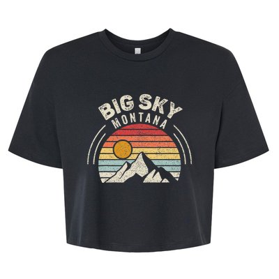 Vintage Big Sky Country Montana Mt Mountains Hiking Souvenir Bella+Canvas Jersey Crop Tee