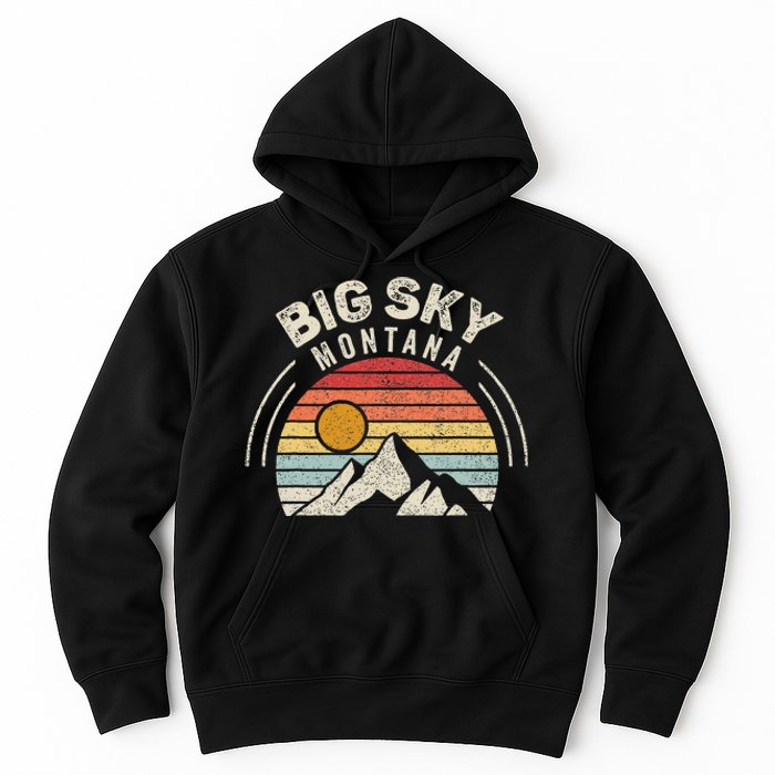 Vintage Big Sky Country Montana Mt Mountains Hiking Souvenir Hoodie