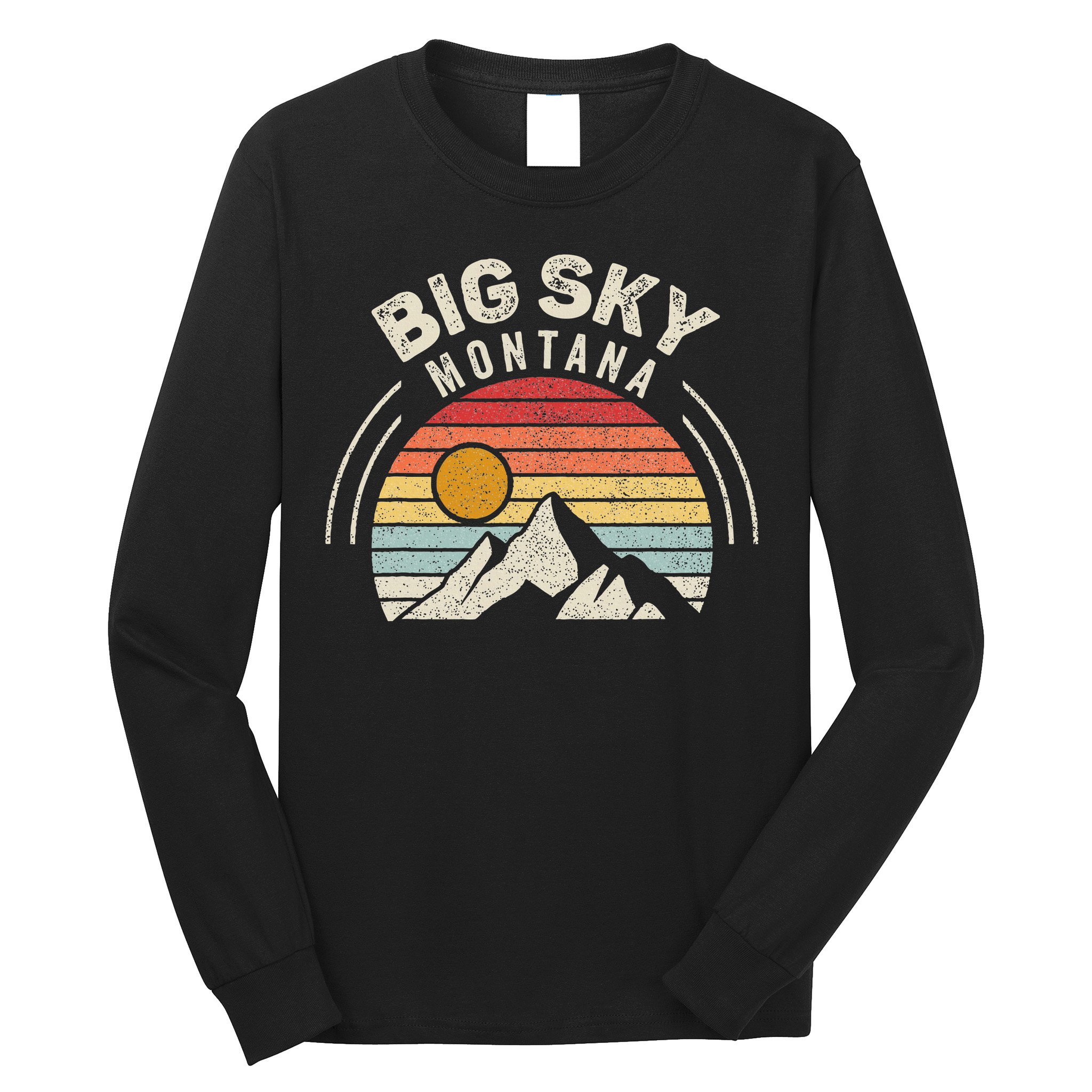 Vintage Big Sky Country Montana Mt Mountains Hiking Souvenir Long Sleeve Shirt