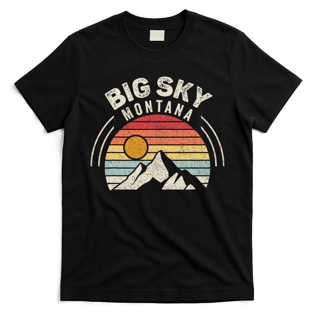 Vintage Big Sky Country Montana Mt Mountains Hiking Souvenir T-Shirt