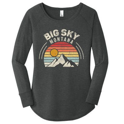 Vintage Big Sky Country Montana Mt Mountains Hiking Souvenir Women's Perfect Tri Tunic Long Sleeve Shirt