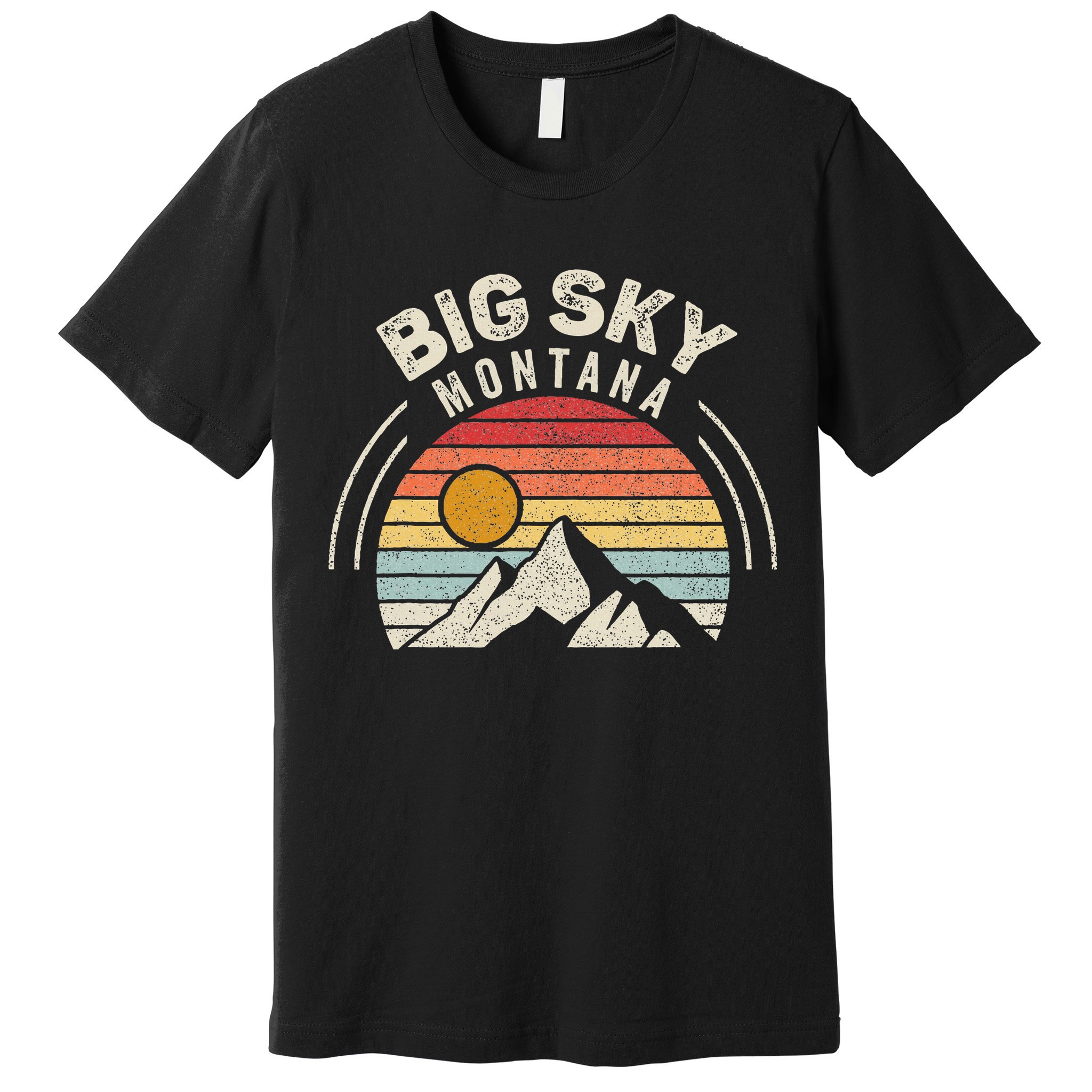 Vintage Big Sky Country Montana Mt Mountains Hiking Souvenir Premium T-Shirt