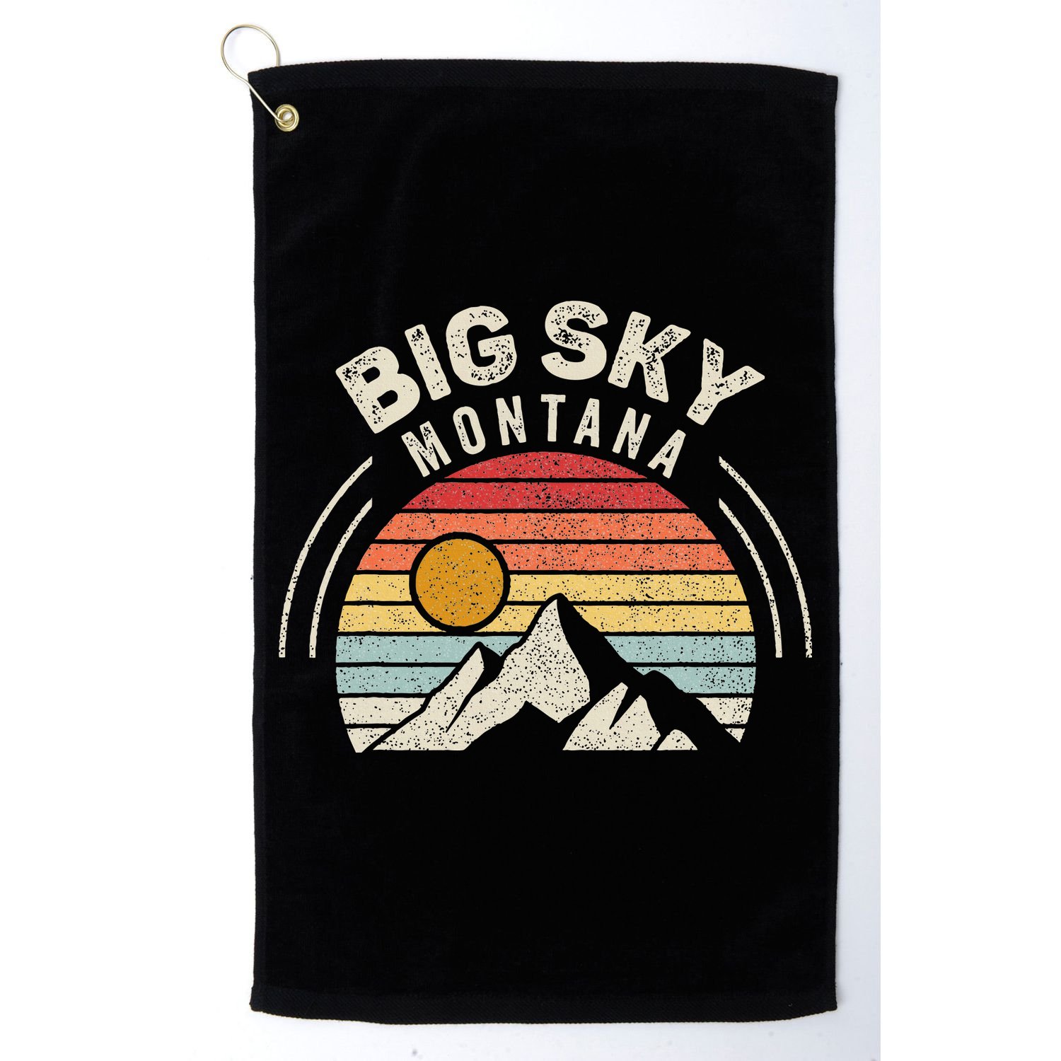 Vintage Big Sky Country Montana Mt Mountains Hiking Souvenir Golf Towel