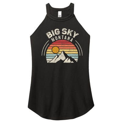 Vintage Big Sky Country Montana Mt Mountains Hiking Souvenir Women’s Perfect Tri Rocker Tank