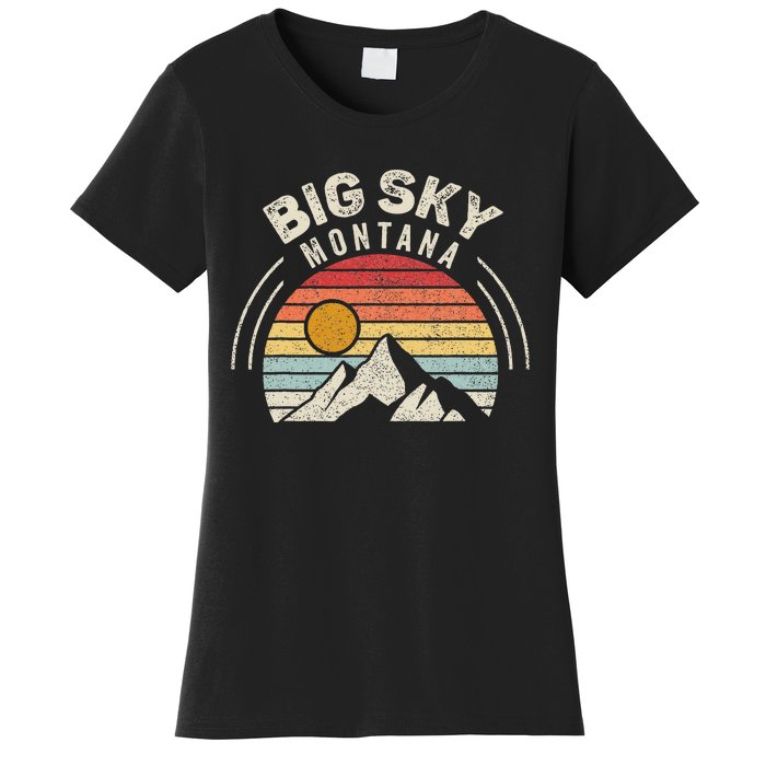 Vintage Big Sky Country Montana Mt Mountains Hiking Souvenir Women's T-Shirt