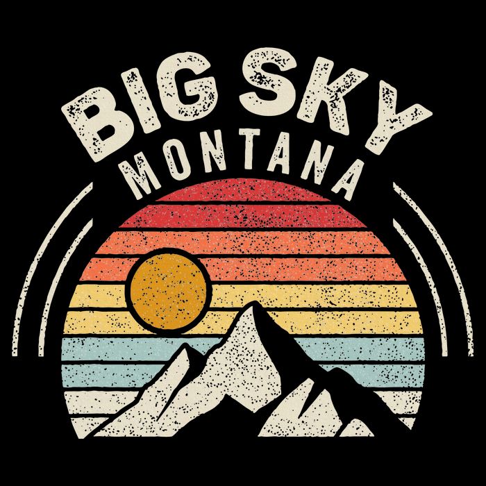 Vintage Big Sky Country Montana Mt Mountains Hiking Souvenir Womens T-Shirt
