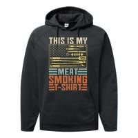 Vintage Bbq Smoker Grill Outfit This Is My Meat Smoking Performance Fleece Hoodie