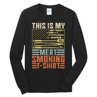 Vintage Bbq Smoker Grill Outfit This Is My Meat Smoking Tall Long Sleeve T-Shirt