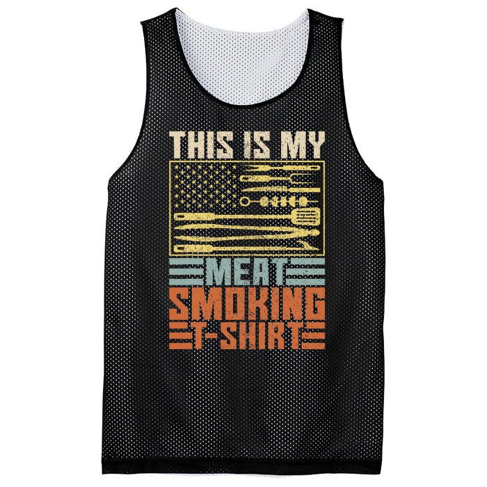 Vintage Bbq Smoker Grill Outfit This Is My Meat Smoking Mesh Reversible Basketball Jersey Tank