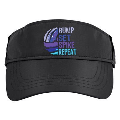 Volleyball Bump Set Spike Repeat Blue Purple Teen Adult Drive Performance Visor