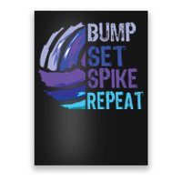 Volleyball Bump Set Spike Repeat Blue Purple Teen Poster