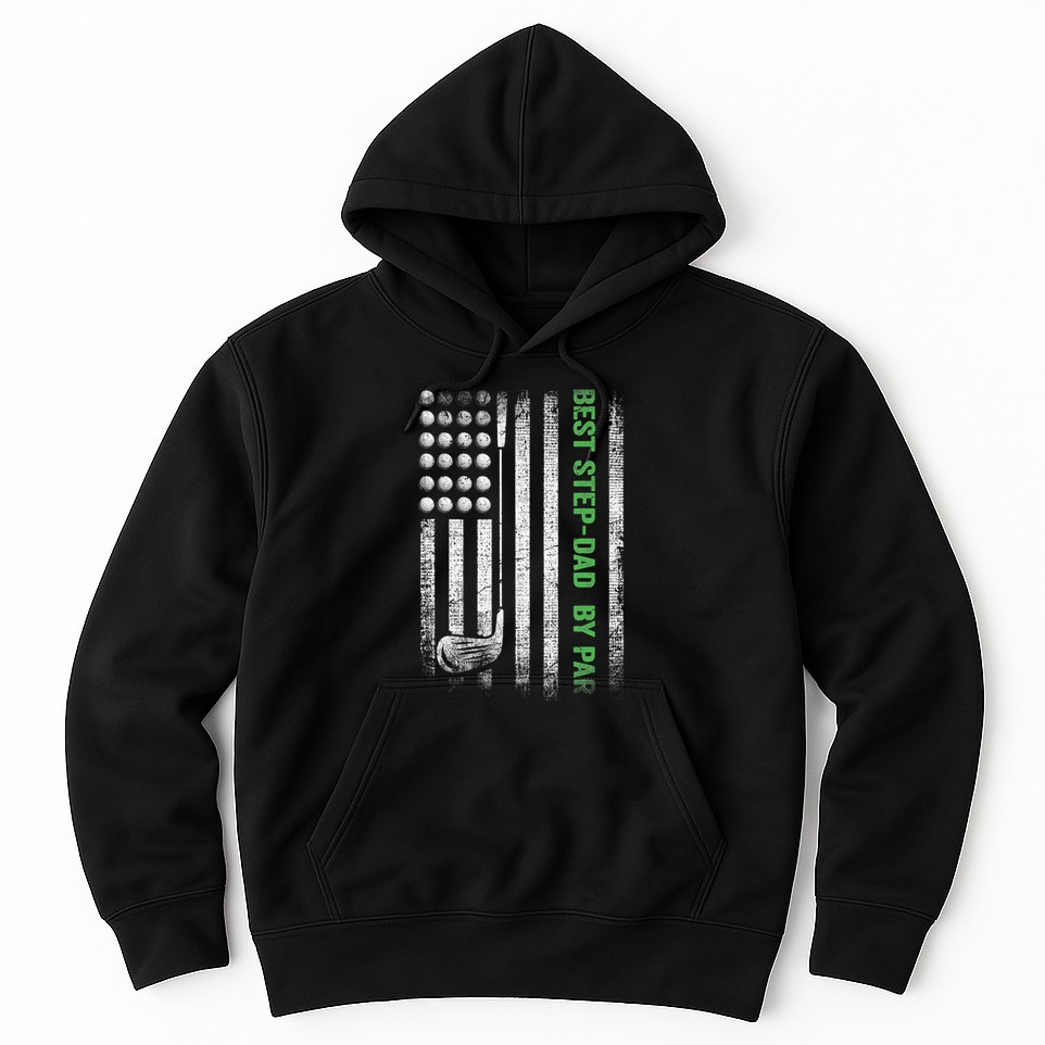 Vintage Best Step-Dad By Par Family Golfer Golf Lover Hoodie