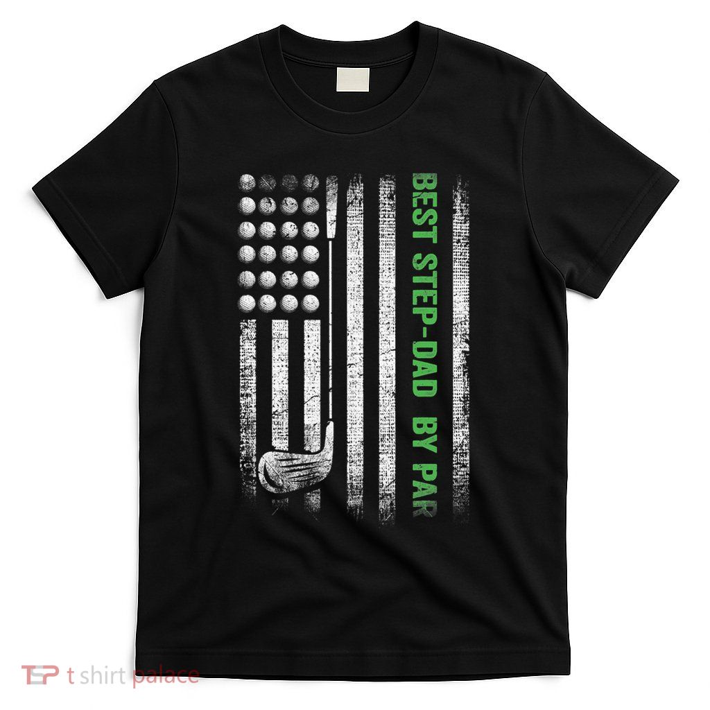 Vintage Best Step-Dad By Par Family Golfer Golf Lover T-Shirt