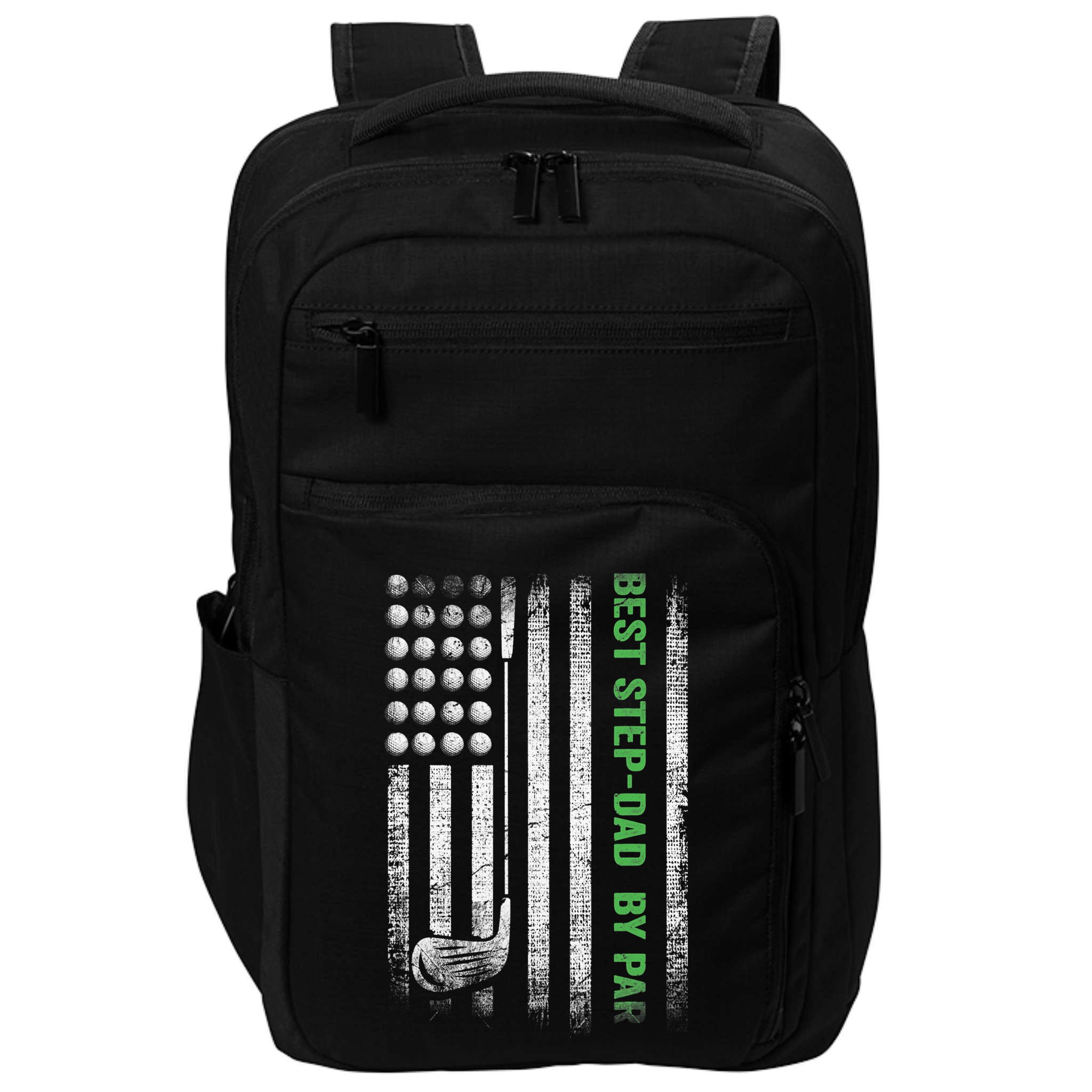 Vintage Best Step-Dad By Par Family Golfer Golf Lover Impact Tech Backpack