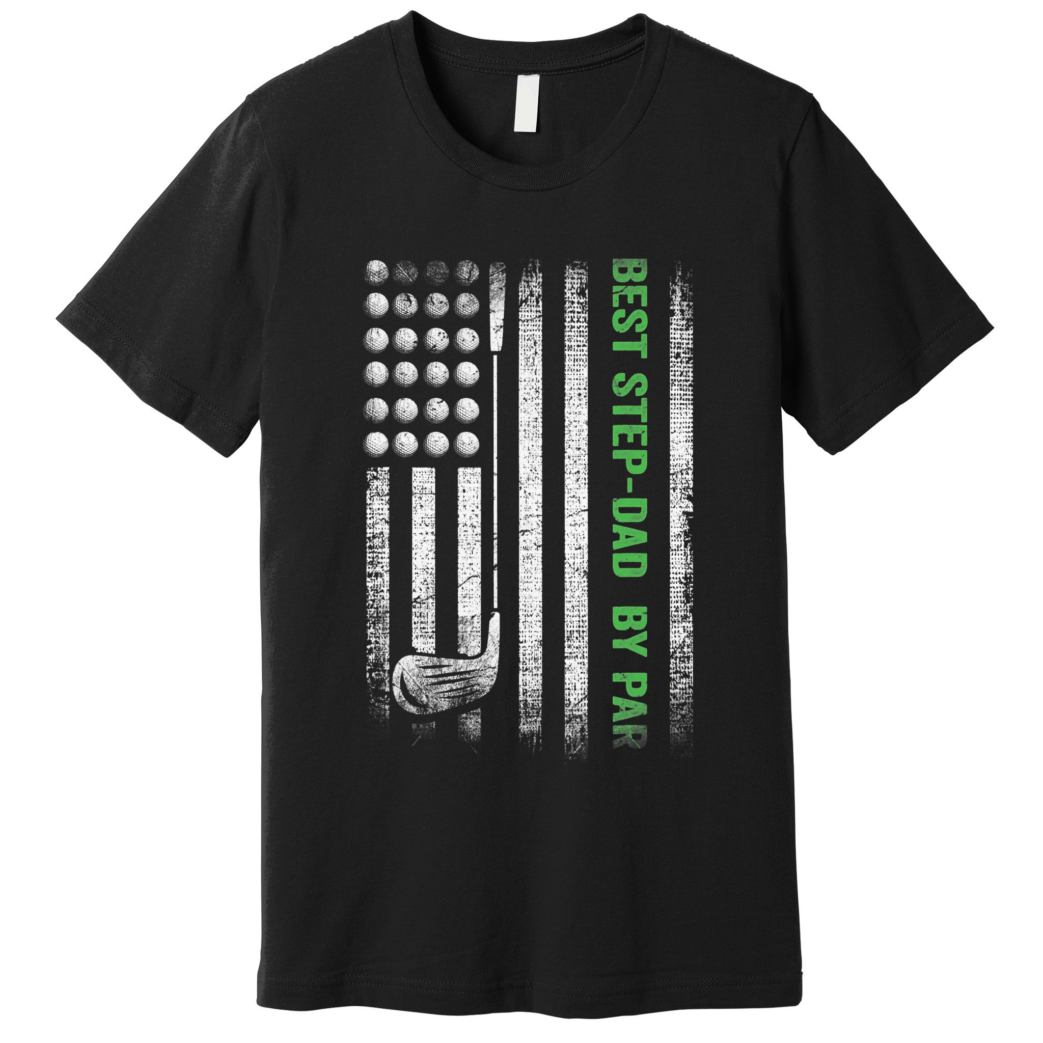 Vintage Best Step-Dad By Par Family Golfer Golf Lover Premium T-Shirt