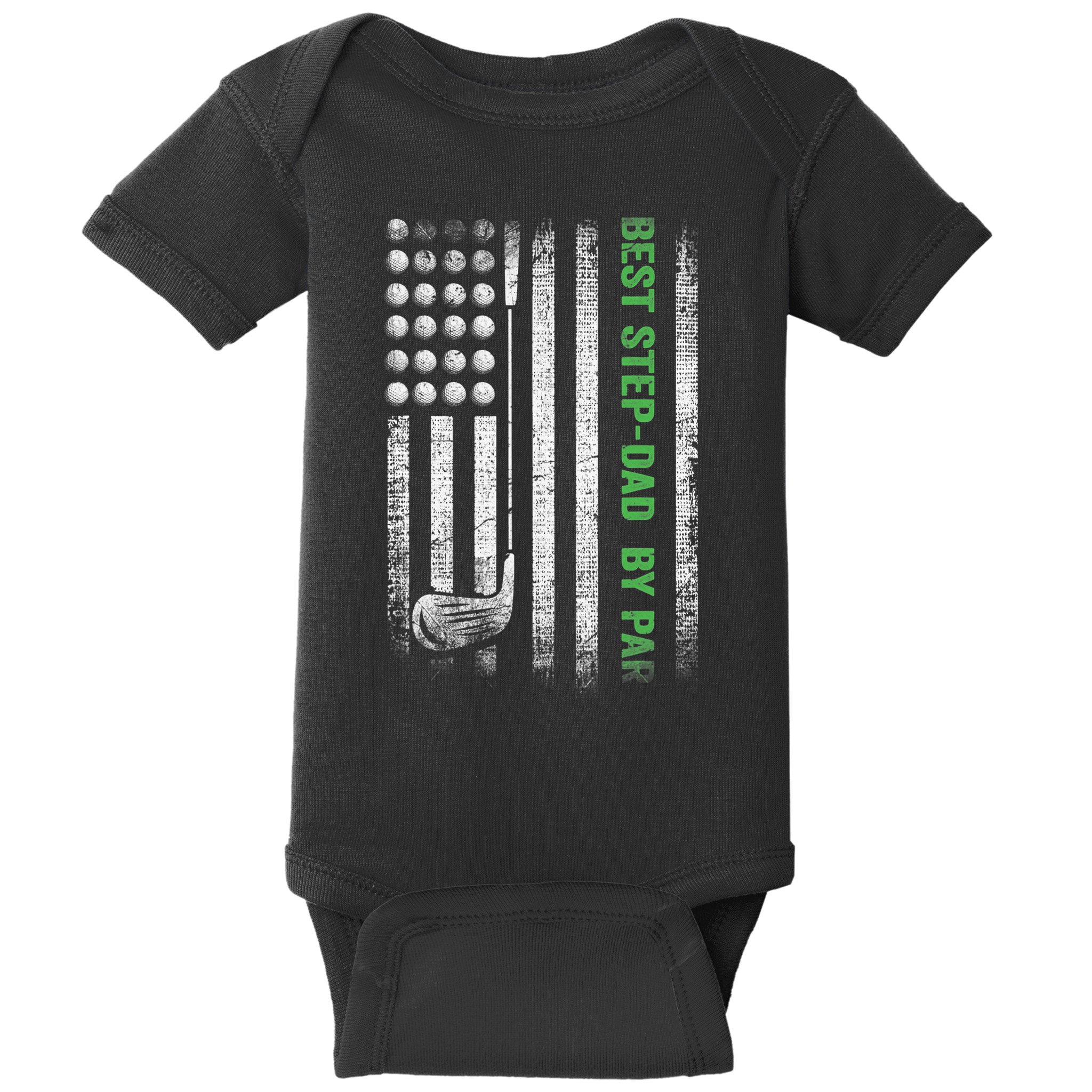 Vintage Best Step-Dad By Par Family Golfer Golf Lover Baby Bodysuit