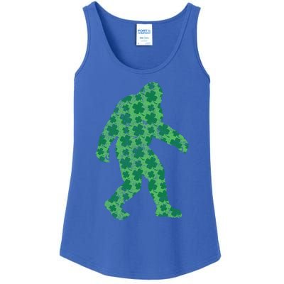 Vintage Bigfoot St Patrick's Day 4 Leaf Clover Sasquatch Gift Ladies Essential Tank