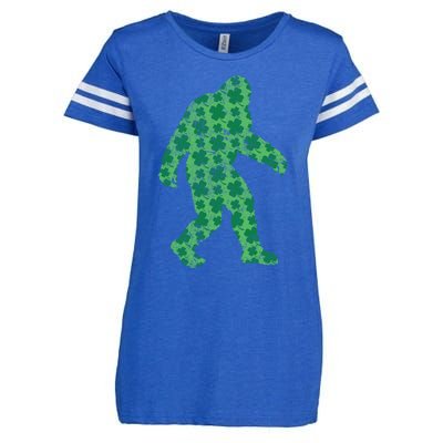 Vintage Bigfoot St Patrick's Day 4 Leaf Clover Sasquatch Gift Enza Ladies Jersey Football T-Shirt