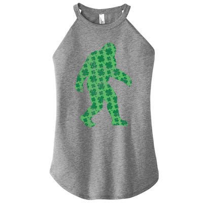 Vintage Bigfoot St Patrick's Day 4 Leaf Clover Sasquatch Gift Women’s Perfect Tri Rocker Tank