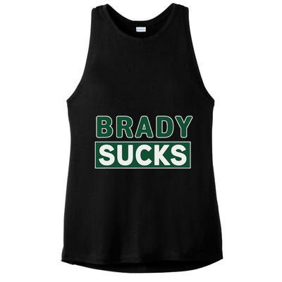 Vintage Brady Sucks Green And White Hate Brady Classic Ladies PosiCharge Tri-Blend Wicking Tank