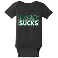 Vintage Brady Sucks Green And White Hate Brady Classic Baby Bodysuit