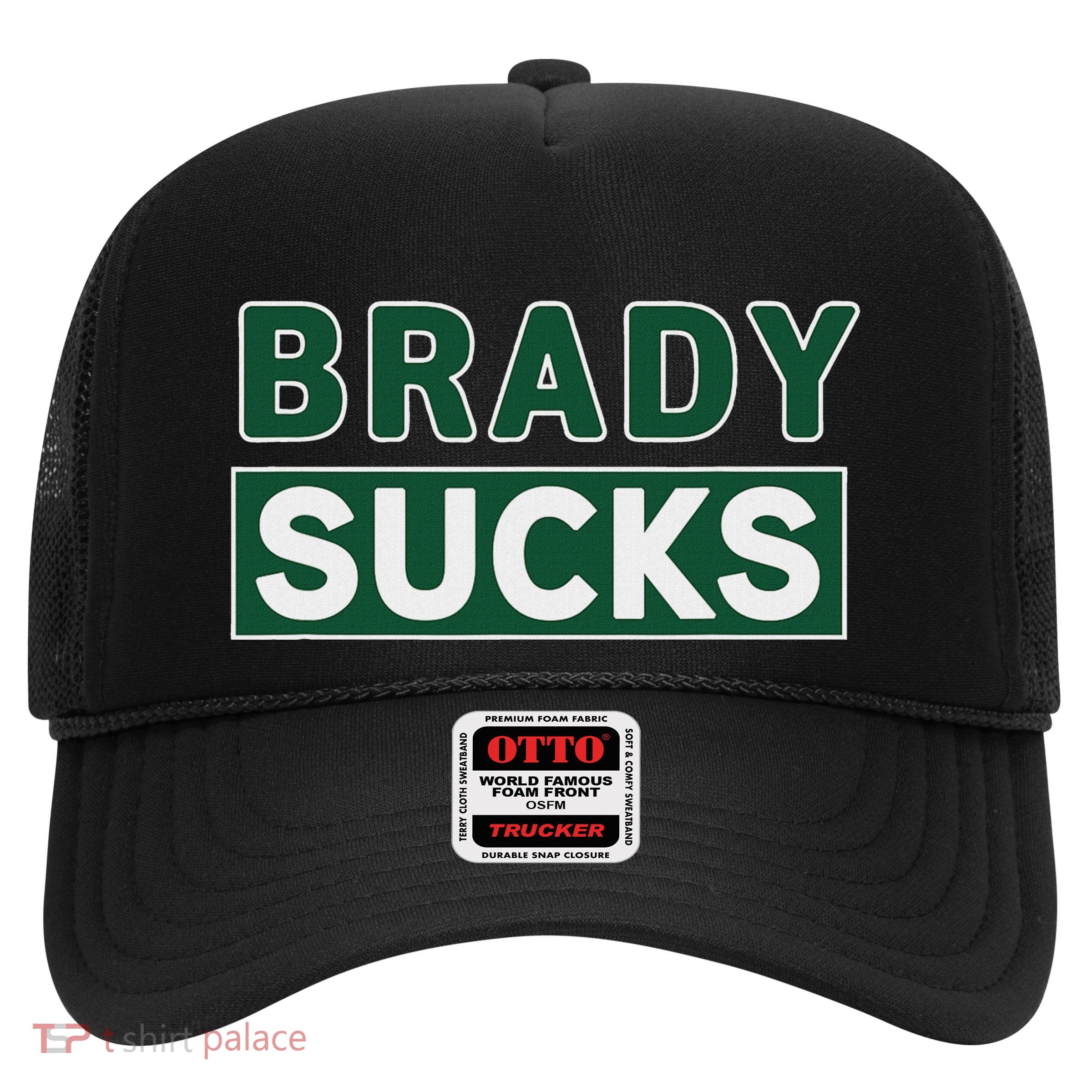 Vintage Brady Sucks Green And White Hate Brady Classic Trucker Hat
