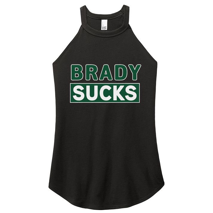 Vintage Brady Sucks Green And White Hate Brady Classic Women's Perfect Tri Rocker Tank