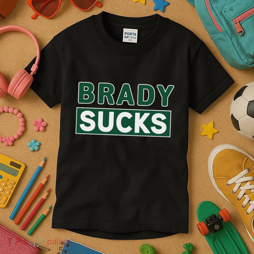 Vintage Brady Sucks Green And White Hate Brady Classic Kids T-Shirt