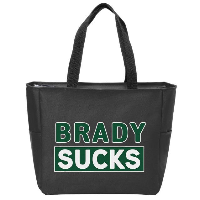 Vintage Brady Sucks Green And White Hate Brady Classic Zip Tote Bag