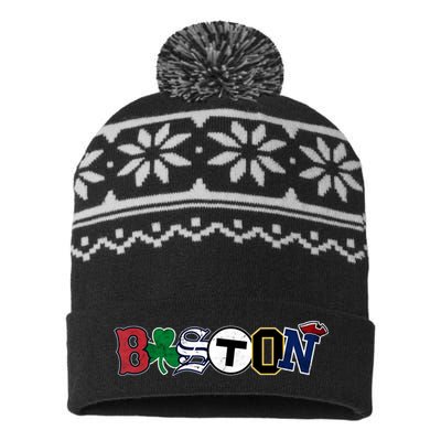 Vintage Boston Sports Fan City Pride USA-Made Snowflake Beanie