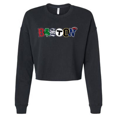 Vintage Boston Sports Fan City Pride Cropped Pullover Crew