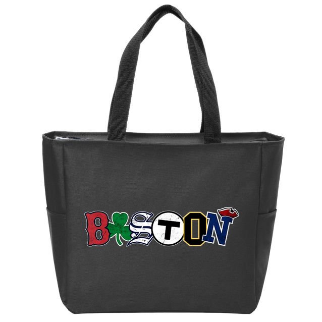 Vintage Boston Sports Fan City Pride Zip Tote Bag