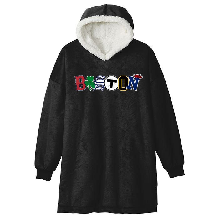 Vintage Boston Sports Fan City Pride TShirt Hooded Wearable Blanket