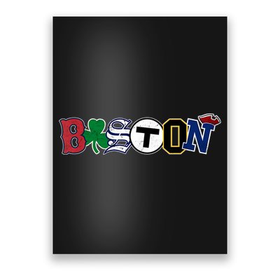 Vintage Boston Sports Fan City Pride TShirt Poster